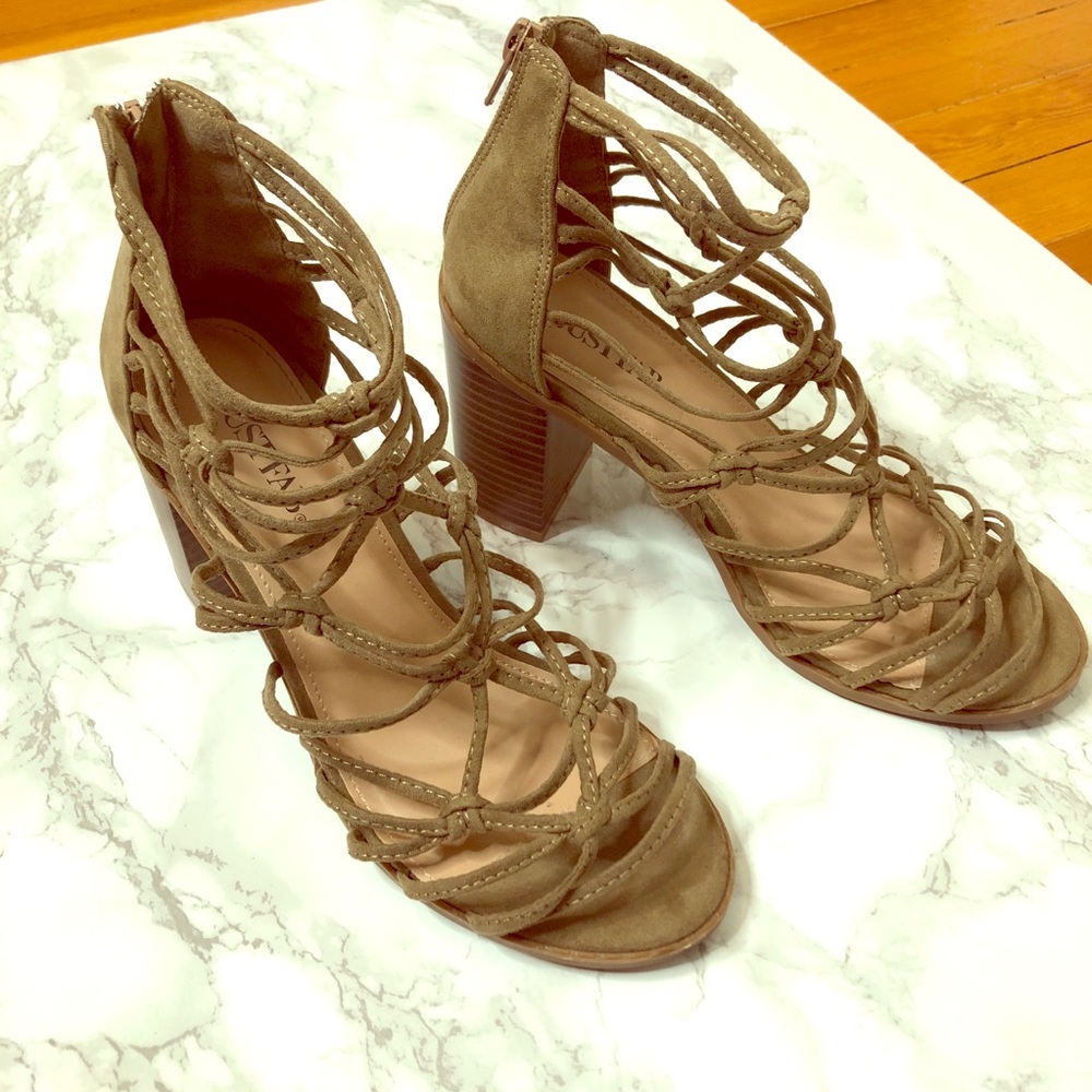 JustFab Caged Heeled Sandals